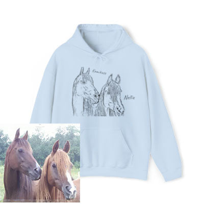 Personalized with your pet’s sketch and name -Unisex Heavy Blend™ Hooded Sweatshirt