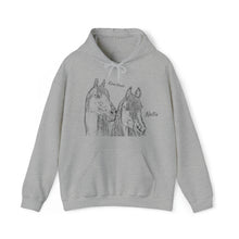 Load image into Gallery viewer, Personalized with your pet’s sketch and name -Unisex Heavy Blend™ Hooded Sweatshirt
