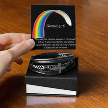 Load image into Gallery viewer, Genesis 9:16 Rainbow Cross Bracelet
