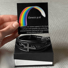 Load image into Gallery viewer, Genesis 9:16 Rainbow Cross Bracelet
