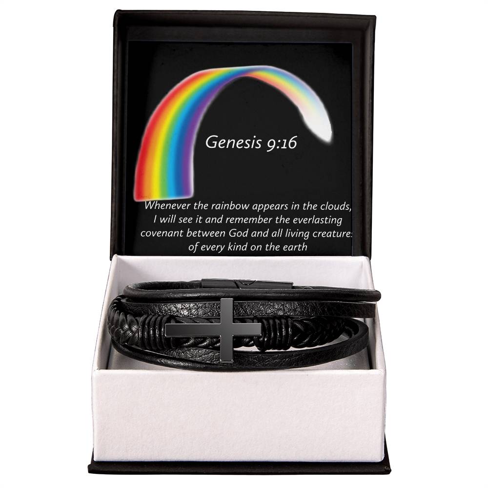 Genesis 9:16 Rainbow Cross Bracelet