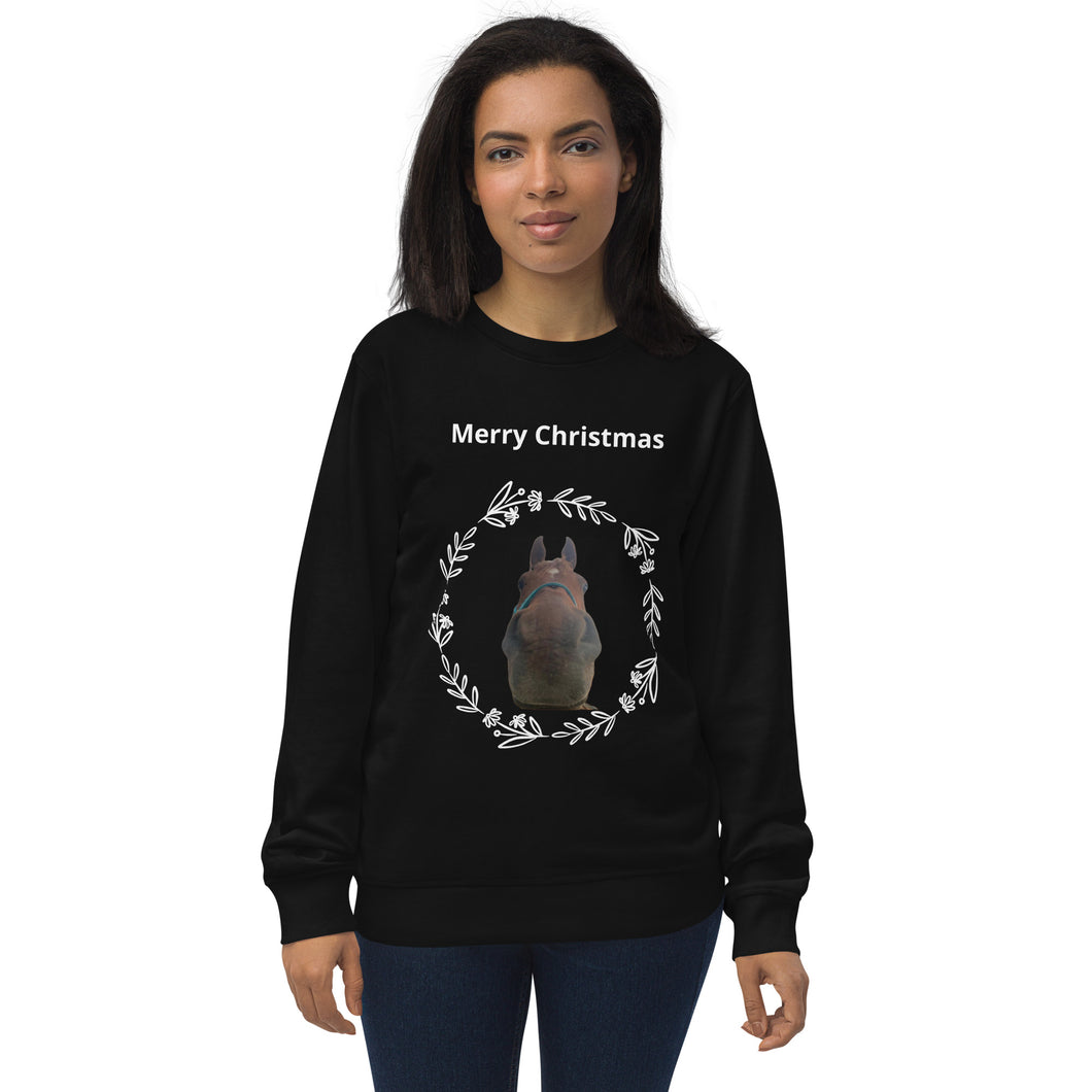Christmas Horse Head Unisex organic sweatshirt