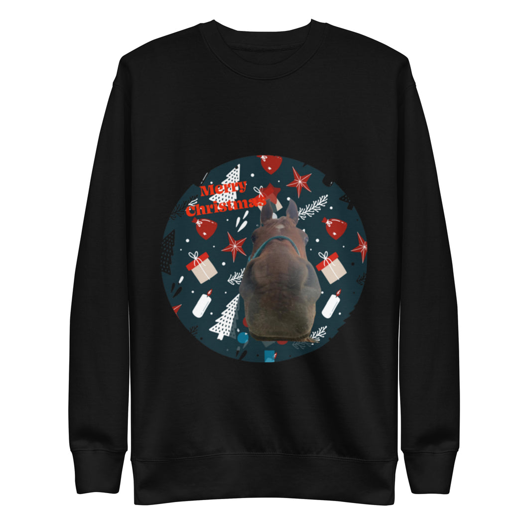 Ugly Christmas Circle Arabian Horse Christmas Sweatshirt Unisex Premium Sweatshirt