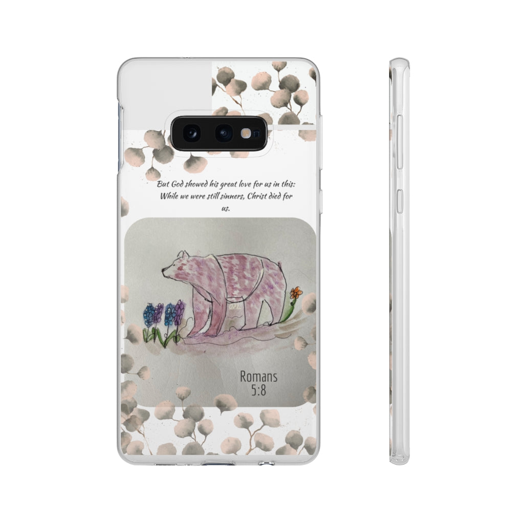 Christ Died for Us -Romans 5:8 Bear  cell phone Flexi Cases