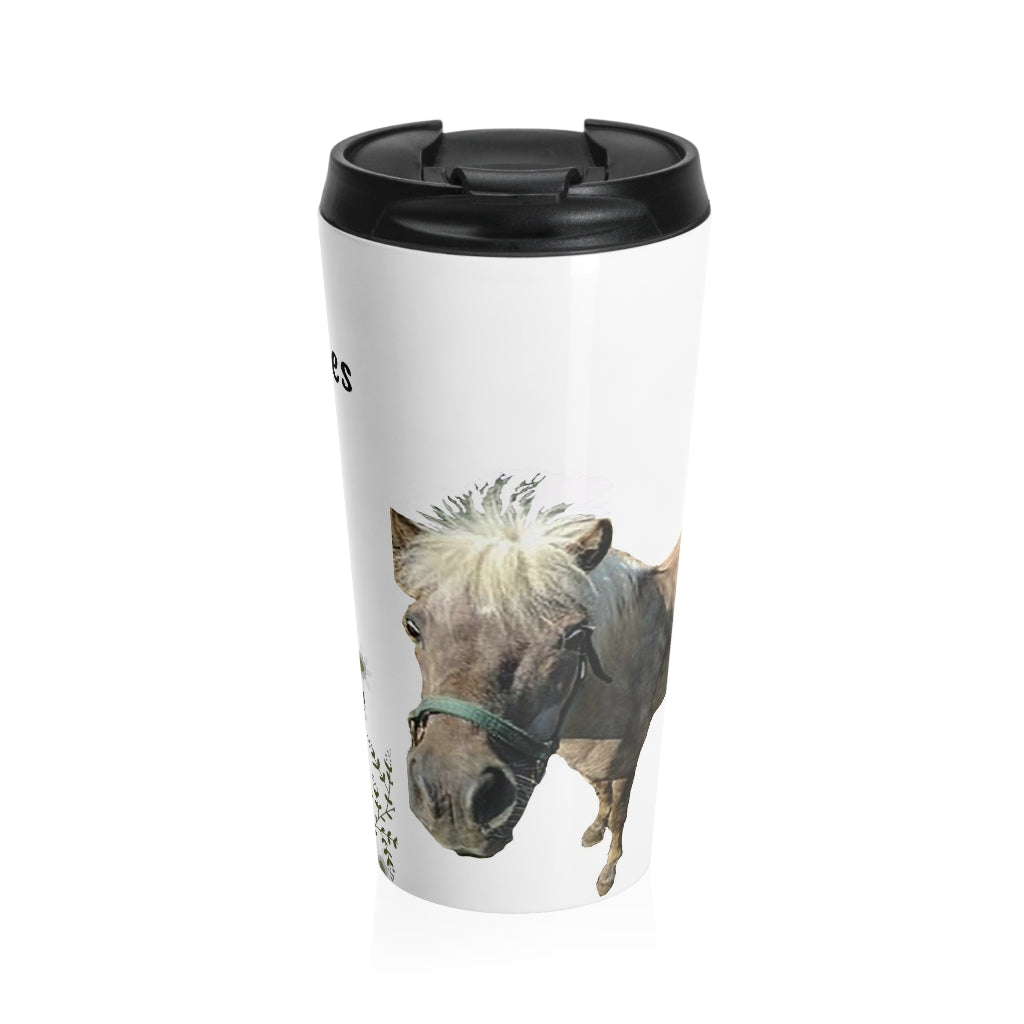 Pony and Butterfly Jesus loves US -Stainless Steel Travel Mug