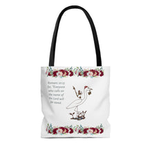 Load image into Gallery viewer, A crane with roses./Romans 10:13/AOP Tote Bag
