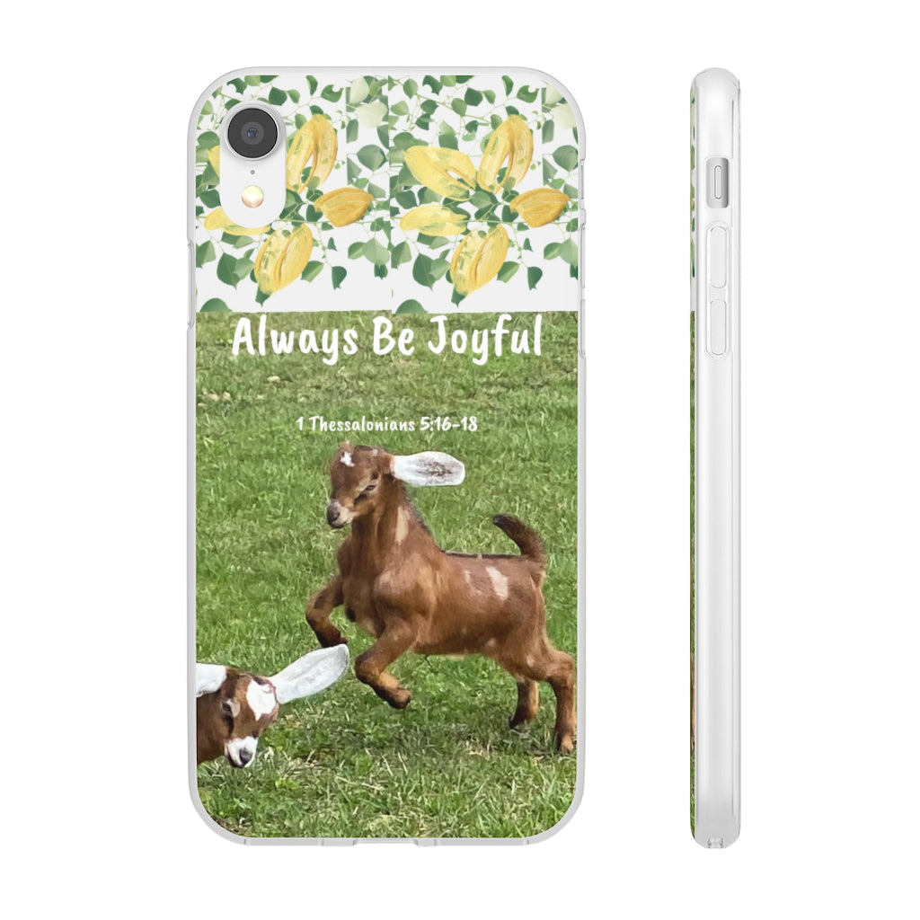 Always be Joyful -Playing goat Kids Phone Flexi Cases