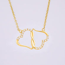 Load image into Gallery viewer, My Dazzling Filly Genuine Diamond and Gold Interlocking Heart Necklace
