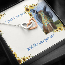 Load image into Gallery viewer, Cubic Zirconia Interlocked Hearts I love You Necklace

