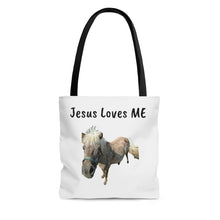 Load image into Gallery viewer, Pony/Jesus Loves ME/AOP Tote Bag
