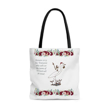 Load image into Gallery viewer, A crane with roses./Romans 10:13/AOP Tote Bag
