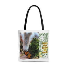 Load image into Gallery viewer, Goat and butterfly- gift scripture &quot;perfect in beauty, God shines forth&quot; Psalm 50:2- Tote Bag
